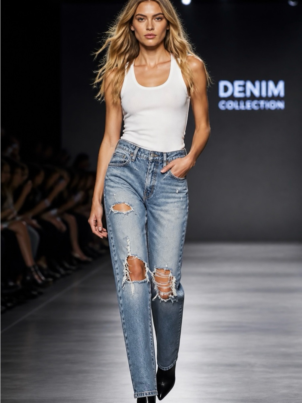Old Navy Light Blue Distressed Boyfriend Jeans